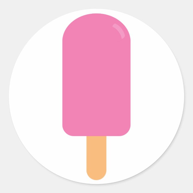 Pink Popsicle Runder Aufkleber (Vorderseite)