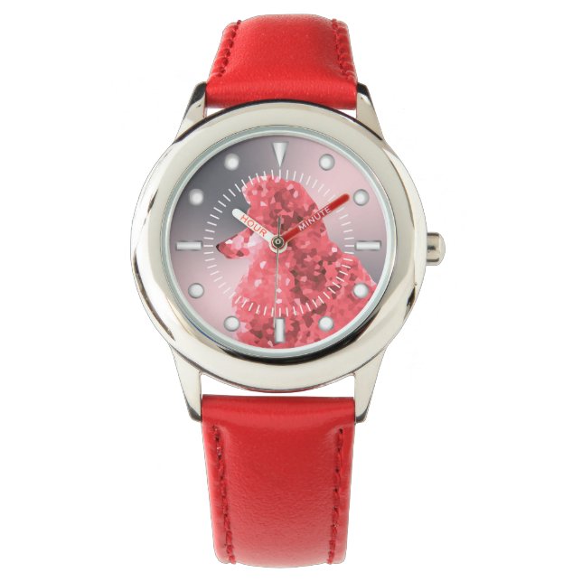 Pink Posh Poodle Armbanduhr (Vorderseite)