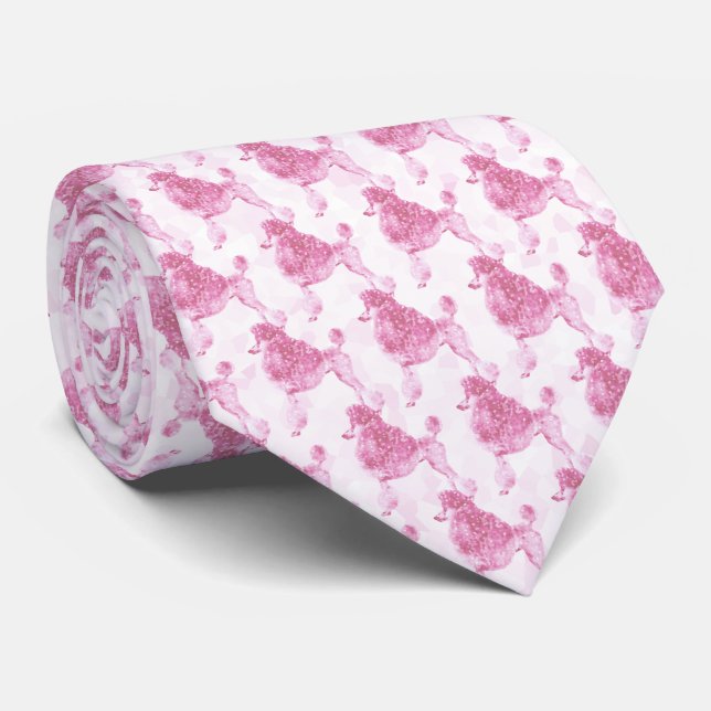 Pink Posh Poodle Krawatte (Gerollt)