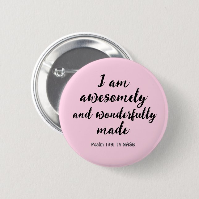 Pink Positive biblische Bestätigung Button (Vorne & Hinten)