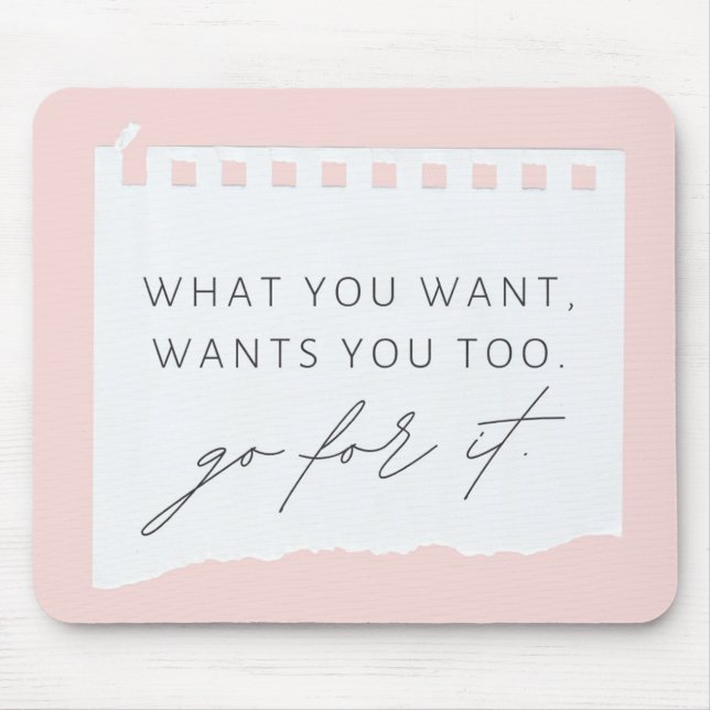 Pink Positive Inspiration Affirmation Mouse Pad Mousepad (Vorne)