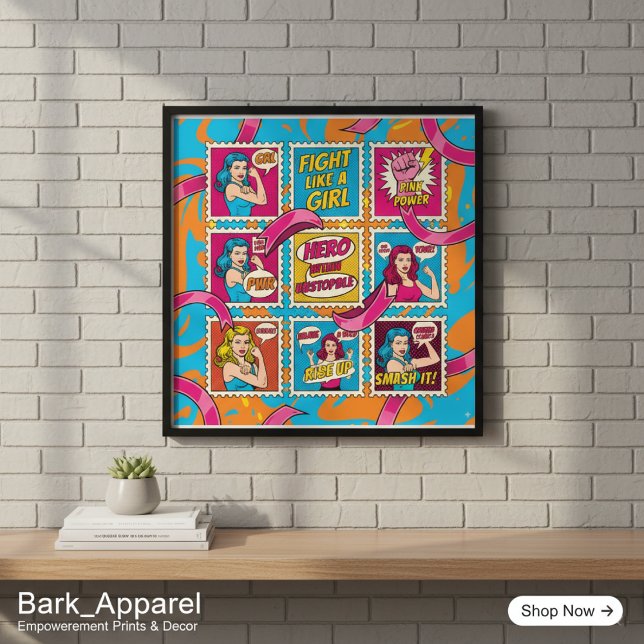 Pink Power Pop Art Poster - Breast Cancer Awarenes (Von Creator hochgeladen)