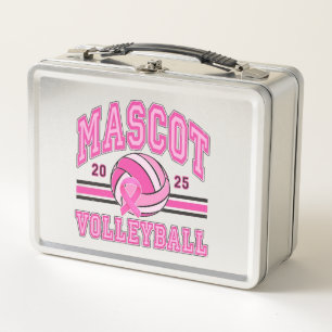 🏐 💖 Pink Power Volleyball 🎗️ Metall Brotdose