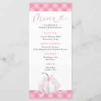 Pink Preppy Citrouille Girl's First Birthday Menu
