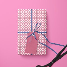 Pink Preppy Gingham Hearts- Wrapping Paper Roll Geschenkpapier