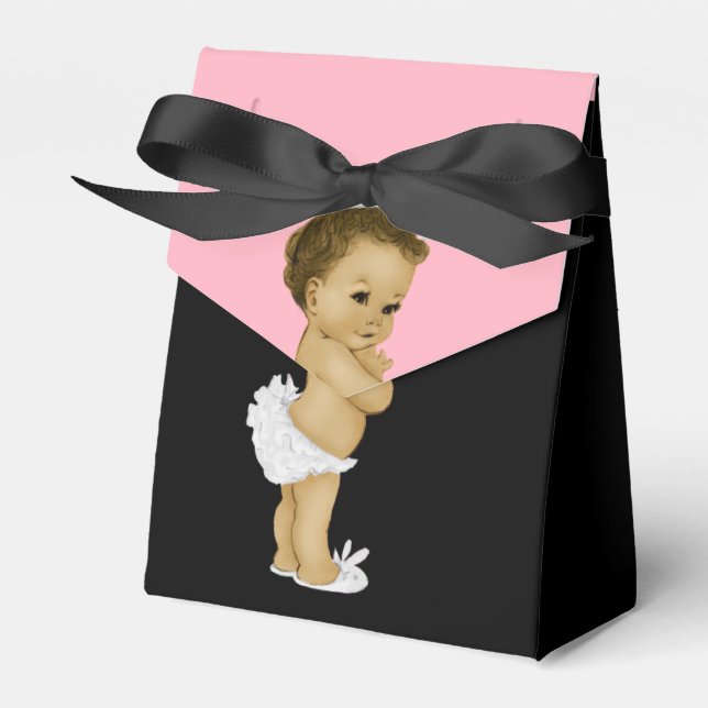 Pink Princess African American Baby Girl Dusche Geschenkschachtel (Vorderseite)
