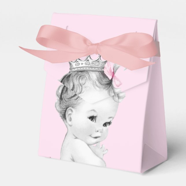 Pink Princess Baby Dusche Gefälligkeitsboxen Geschenkschachtel (Vorderseite)