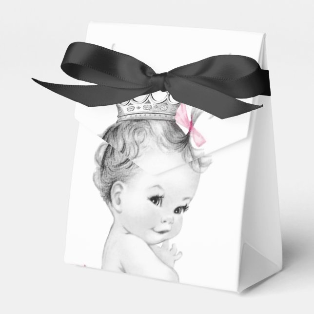 Pink Princess Baby Dusche Gefälligkeitsboxen Geschenkschachtel (Vorderseite)