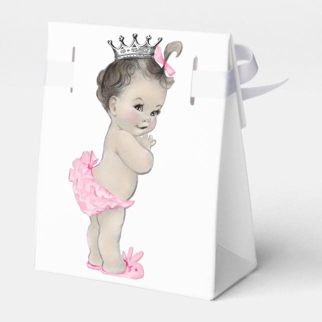 Pink Princess Baby Dusche Gefälligkeitsboxen Geschenkschachtel (Rückseite)