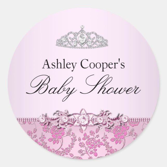 Pink Princess Babyaufkleber Runder Aufkleber (Vorderseite)