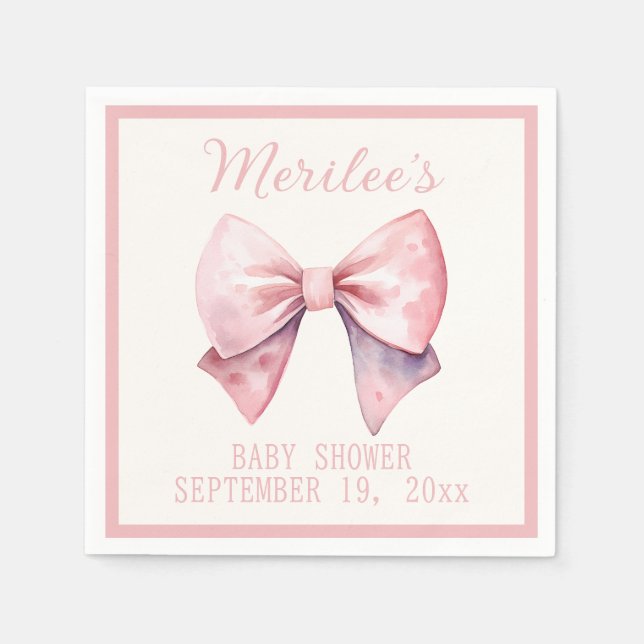 Pink Princess Bear Bow Baby Girl Baby Dusche Serviette (Vorderseite)