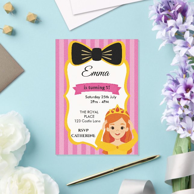 Pink Princess Birthday Invite | Zazzlemade Acryleinladungen (In Situ (Hochzeit))