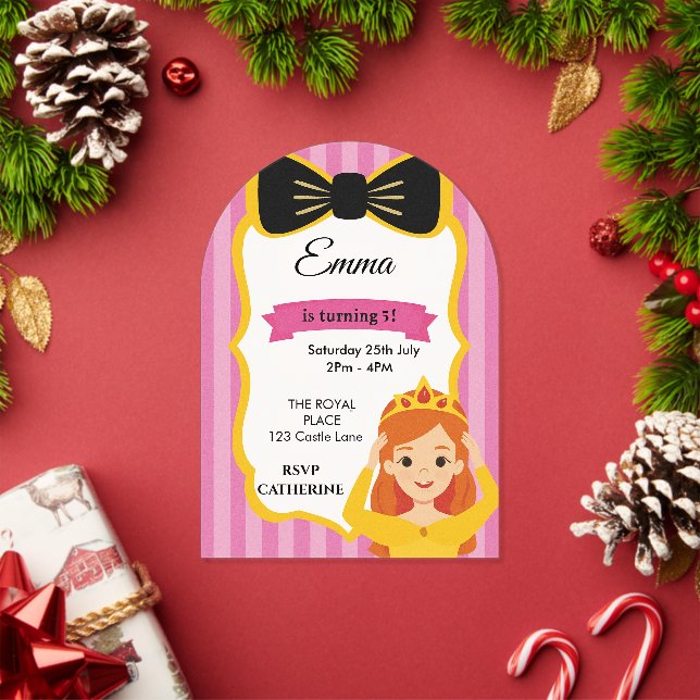 Pink Princess Birthday Invite | Zazzlemade Acryleinladungen (Insitu (Feiertag))