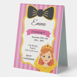 Pink Princess Birthday Invite | Zazzlemade Tischaufsteller