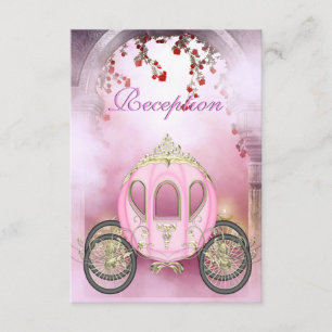 Pink Princess Carriage Verzauberte Empfang Card Begleitkarte