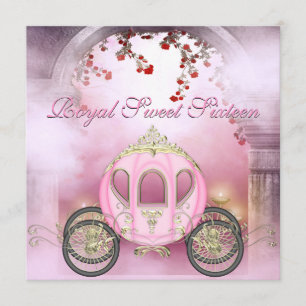Pink Princess Carriage verzauberte Süße 16 Einladung