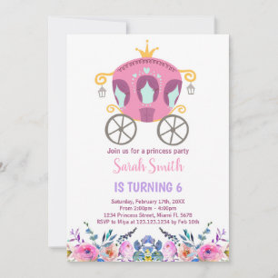Pink Princess Carrie Invitation Anniversaire