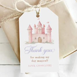 Pink Princess Castle Girl Birthday Party Geschenkanhänger