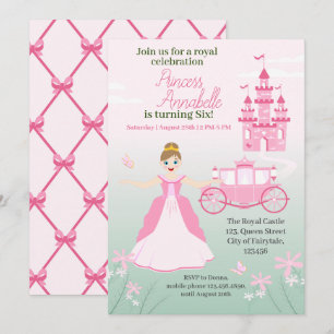 Pink Princess Fantasy Birthday Party Einladung