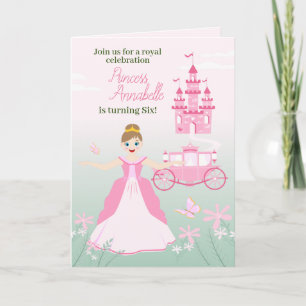 Pink Princess Fantasy Birthday Party Einladung