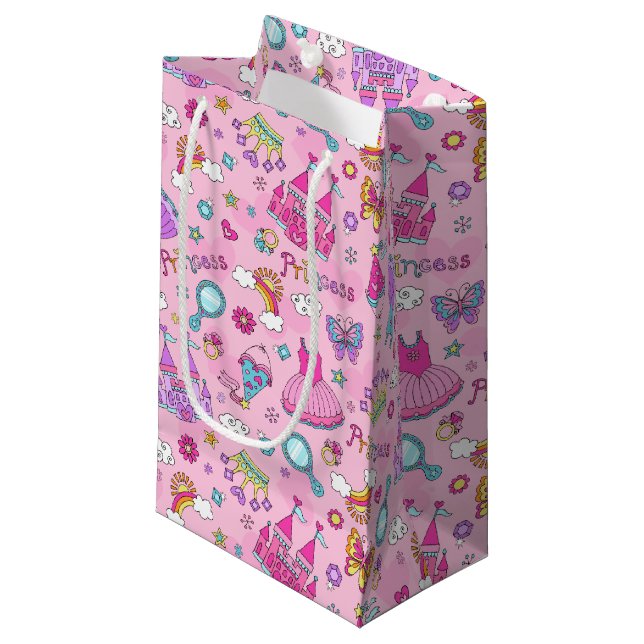 Pink Princess-Geschenktasche Kleine Geschenktüte (Vorderseite Schrägansicht)