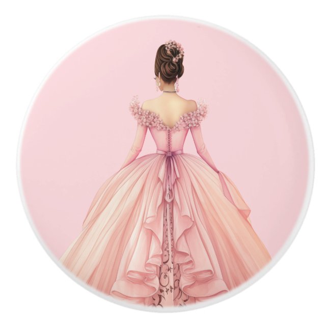 Pink Princess Girl's Girly Ceramic Knob Keramikknauf (Vorderseite)