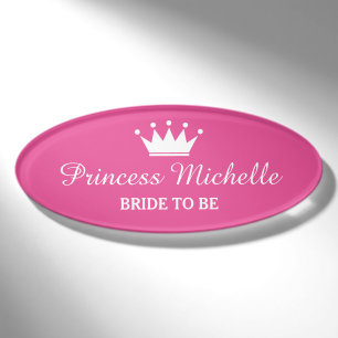 Pink Princess kronenmagnetische Namensschilder für Namenschild