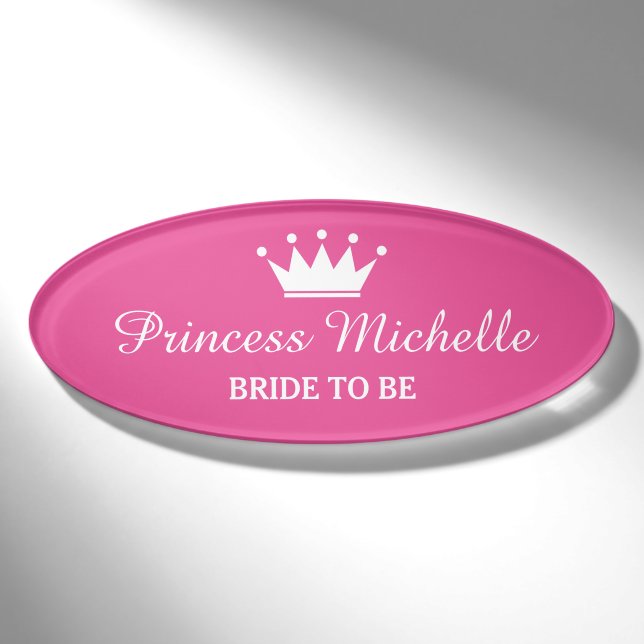 Pink Princess kronenmagnetische Namensschilder für Namenschild (Vorderseite)