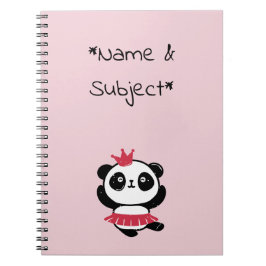 Pink Princess Panda Notebook Notizblock