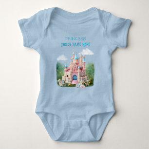Pink Princess Queen Woodland Floral Messe Baby Strampler