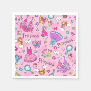 Pink Princess Standard Cocktail Papier Napkins Serviette
