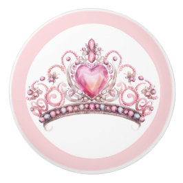 Pink Princess Tiara Girly Ceramic Knob Keramikknauf