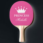 Pink Prinzessin Krontisch Tischtennis Pong Paddel Tischtennis Schläger<br><div class="desc">Rosa Prinzessin Krone Tischtennis Pong Paddel. Personalisierte Sportspiel Geschenkidee für Tischchen. Niedliche Mädchen Design personalisiert mit Namen oder Monogramm. Anpassbare Hintergrundfarbe. Elegante Typografie. Eine lustige Geschenkidee für Frauen und Kinder</div>
