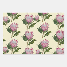 Pink Protea Cadeaupapier Vellen 3 Sets Geschenkpapier Set