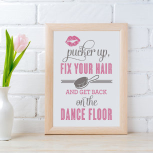 Pink Pucker hoch und reparieren Ihre Friseursalon Poster