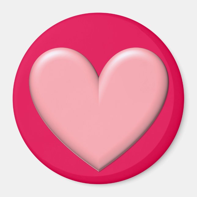 Pink Puffy Heart Magnet (Vorne)