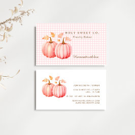 Pink Pumkin Gingham Bakery Business Card Visitenkarte