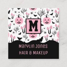 PINK PUMKIN PATTERN QUADRATISCHE VISITENKARTE