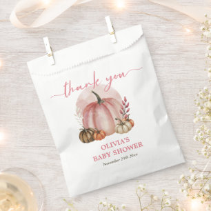 Pink Pumpkin auf ihrem Weg Fall Girl Babydusche Geschenktütchen