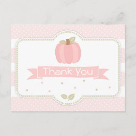 Pink Pumpkin Baby Dusche Danke Postcard Postkarte