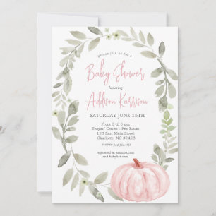 Pink Pumpkin Baby Dusche Einladung