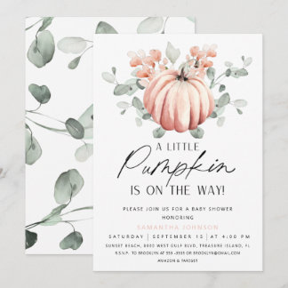 Pink Pumpkin Baby Dusche Einladung