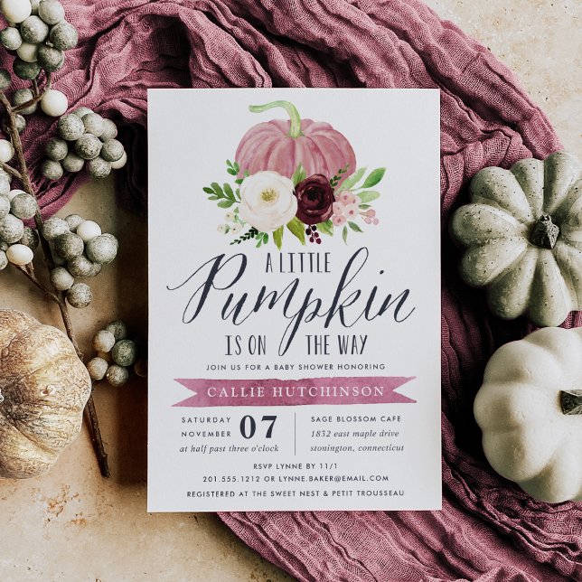 Pink Pumpkin Baby Dusche Einladung (Von Creator hochgeladen)