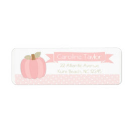 Pink Pumpkin Baby Dusche Etikett