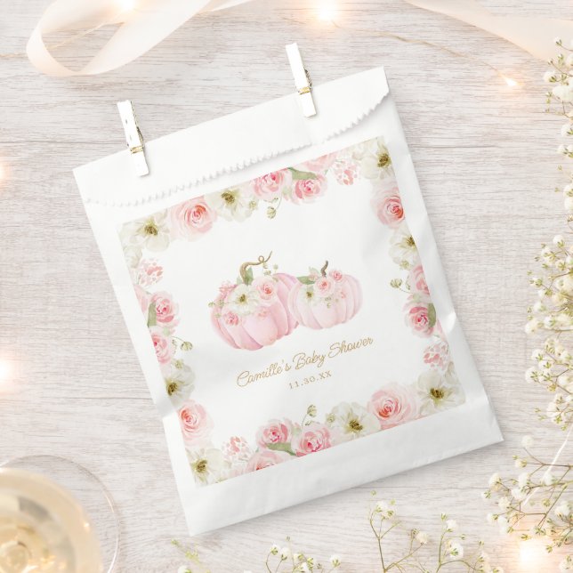 Pink Pumpkin Baby Dusche Gefälligkeitstaschen Geschenktütchen (Ausgeschnitten)