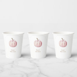 Pink Pumpkin Baby Dusche Papiertücher Pappbecher