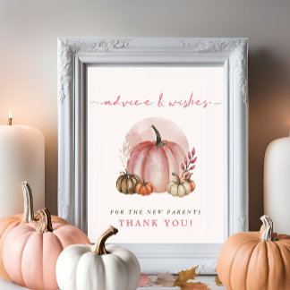 Pink Pumpkin Baby Duschhilfe wünscht neue Eltern Poster