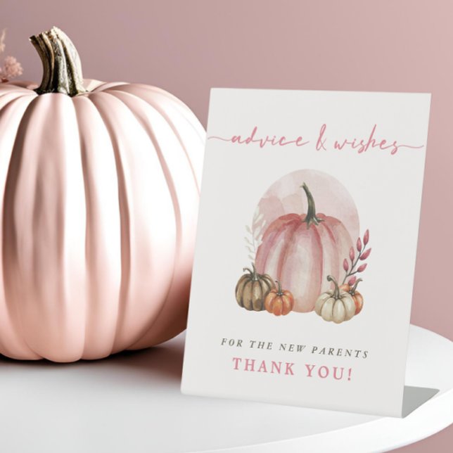 Pink Pumpkin Baby Duschhilfe wünscht neue Eltern Sockelschild (Von Creator hochgeladen)