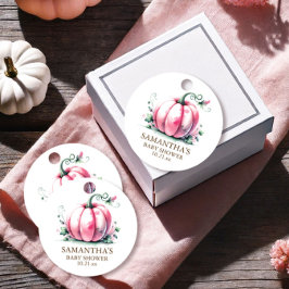 Pink Pumpkin Baby Duwer Fevor Tags - Fall Thema Geschenkanhänger