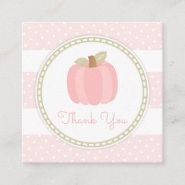 Pink Pumpkin Baby Girl Dusche Preppy Stripes Dots Quadratische Visitenkarte